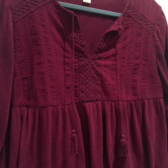 Long sleeve fuschia peasant blouse - Picture 2 of 8